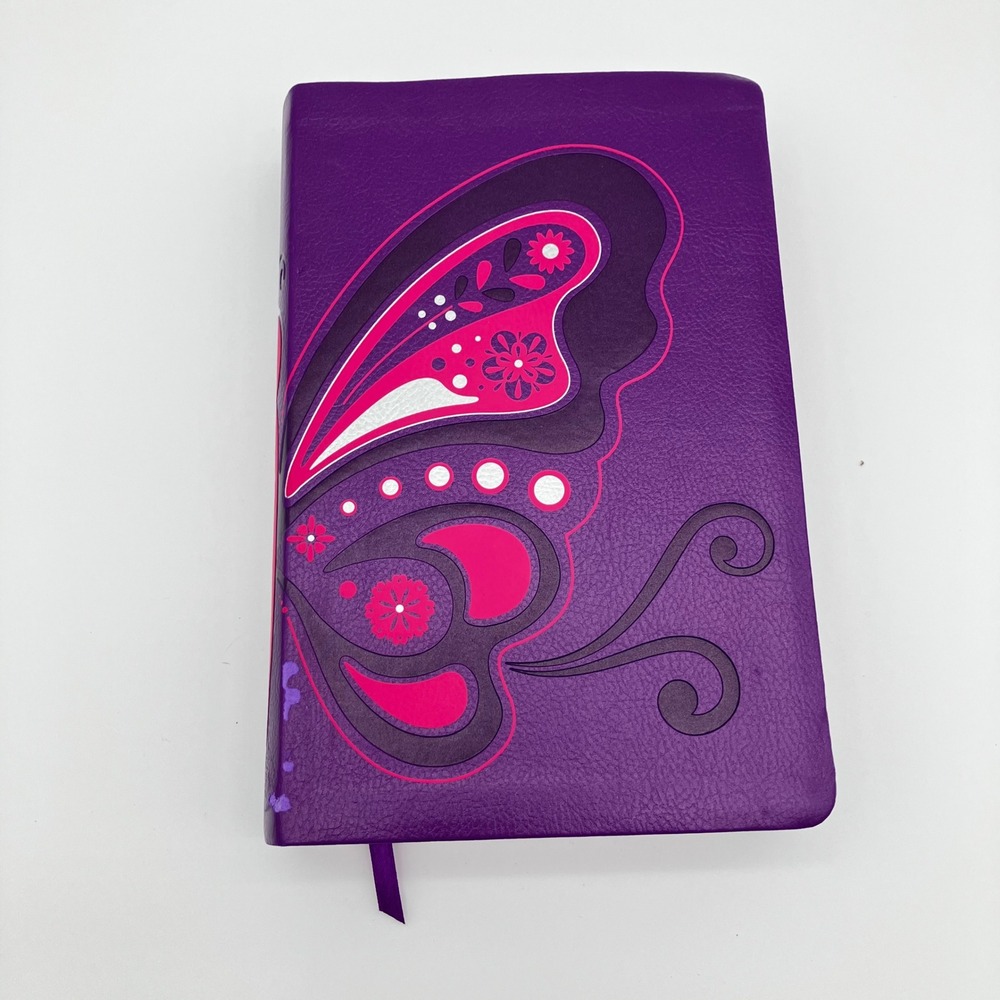 Tyndale Girls Life Application Study Bible NLT Purple Butterfly Leatherlike 2011